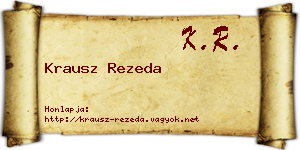 Krausz Rezeda névjegykártya